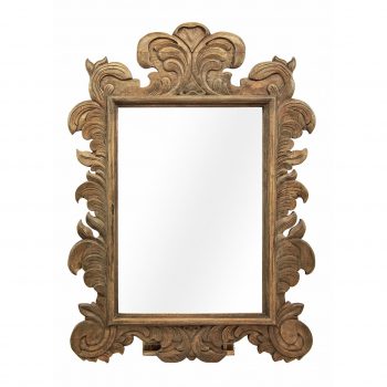 Espejo teca tallado redondo 'Baru' 120x90cm