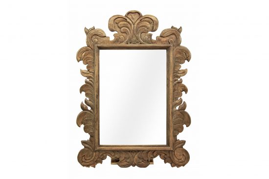 Espejo teca tallado redondo 'Baru' 120x90cm