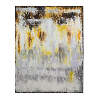 Cuadro abstracto en amarillo y grises 120x4x160cm