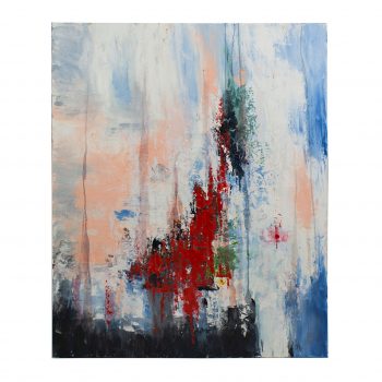 Cuadro abstracto tonos rojos y azules 90x4x120cm