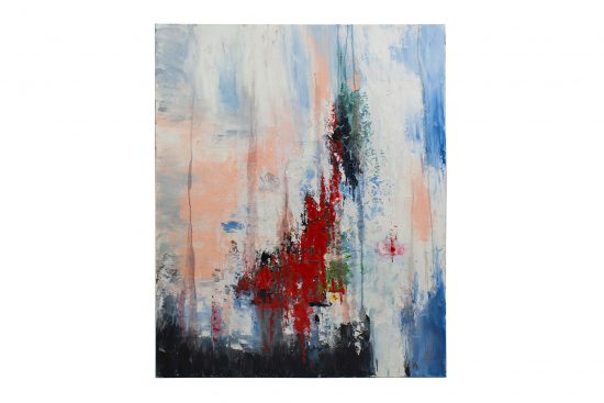 Cuadro abstracto tonos rojos y azules 90x4x120cm