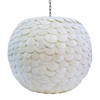 Lámpara techo conchas blancas forma redonda 50x50x50cm