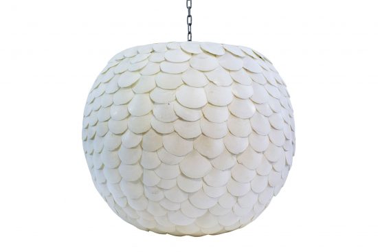 Lámpara techo conchas blancas forma redonda 50x50x50cm