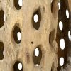 Escultura madera de teca agujeros 30x30x180cm
