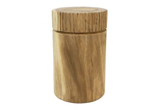 Taburete madera suar tallada natural 30x30x45cm