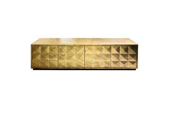 Mueble tv dorado geométrico 200x45x55cm